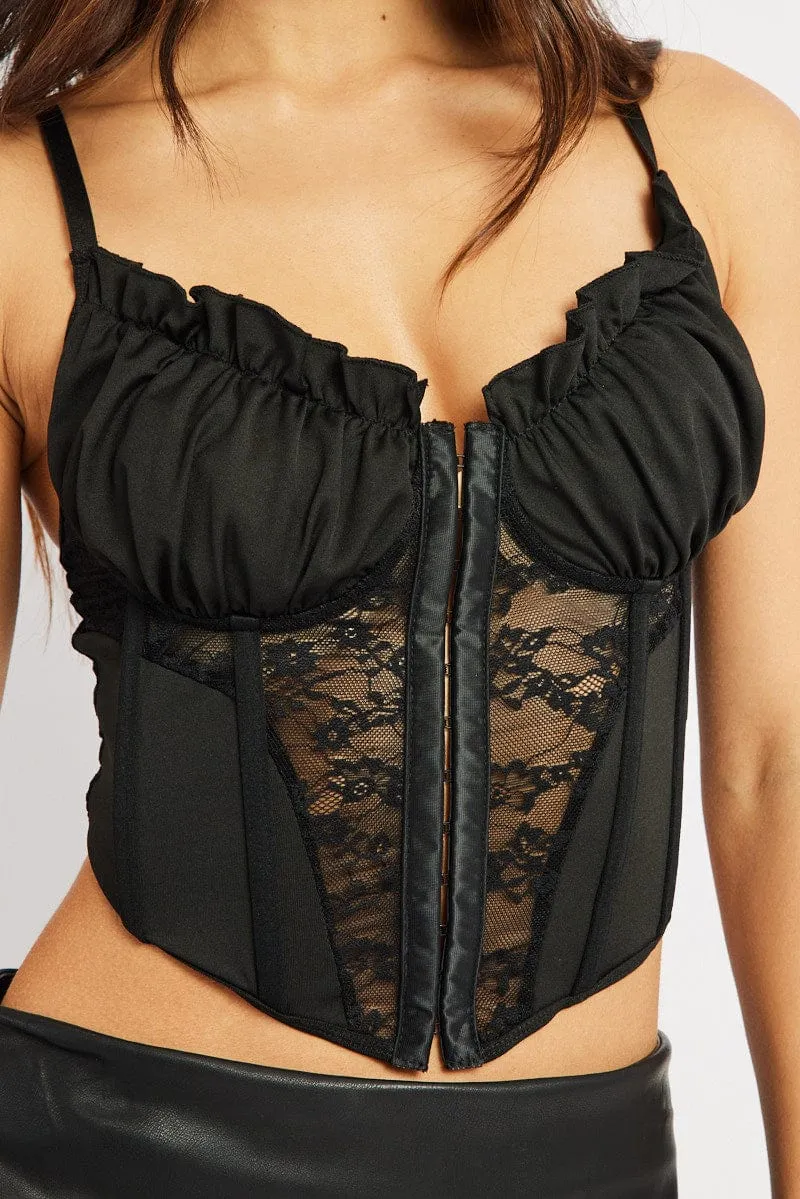 Black Lace Corset Top
