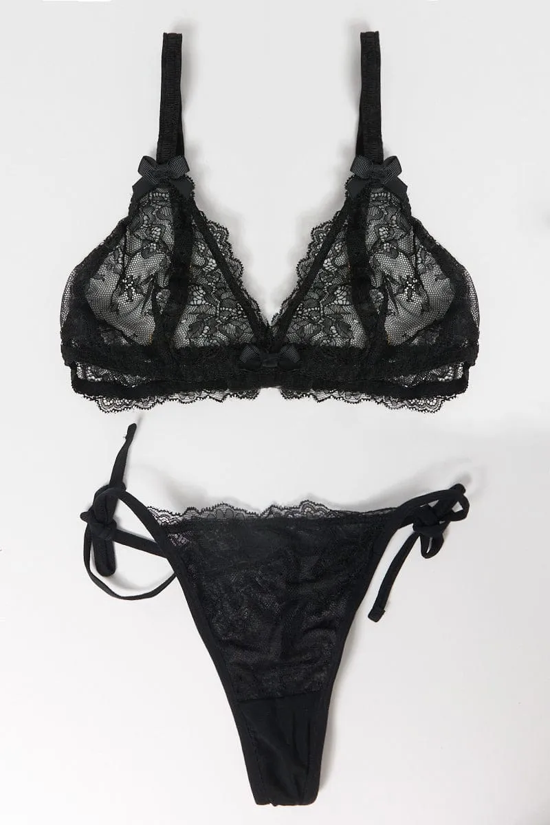 Black Lace Lingerie Set