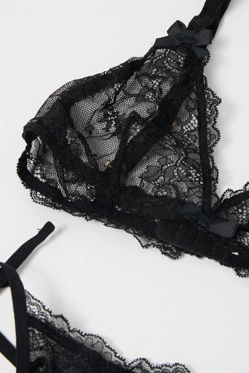Black Lace Lingerie Set