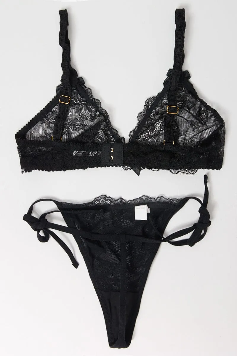 Black Lace Lingerie Set