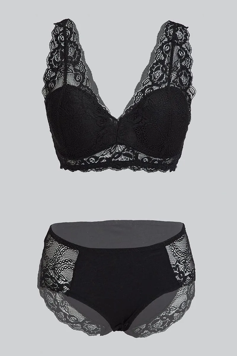 Black Lace Lingerie Set