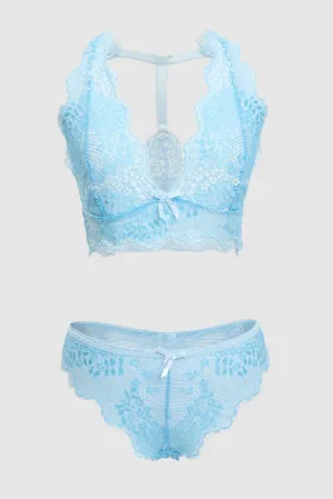 Blue Lace Lingerie Set