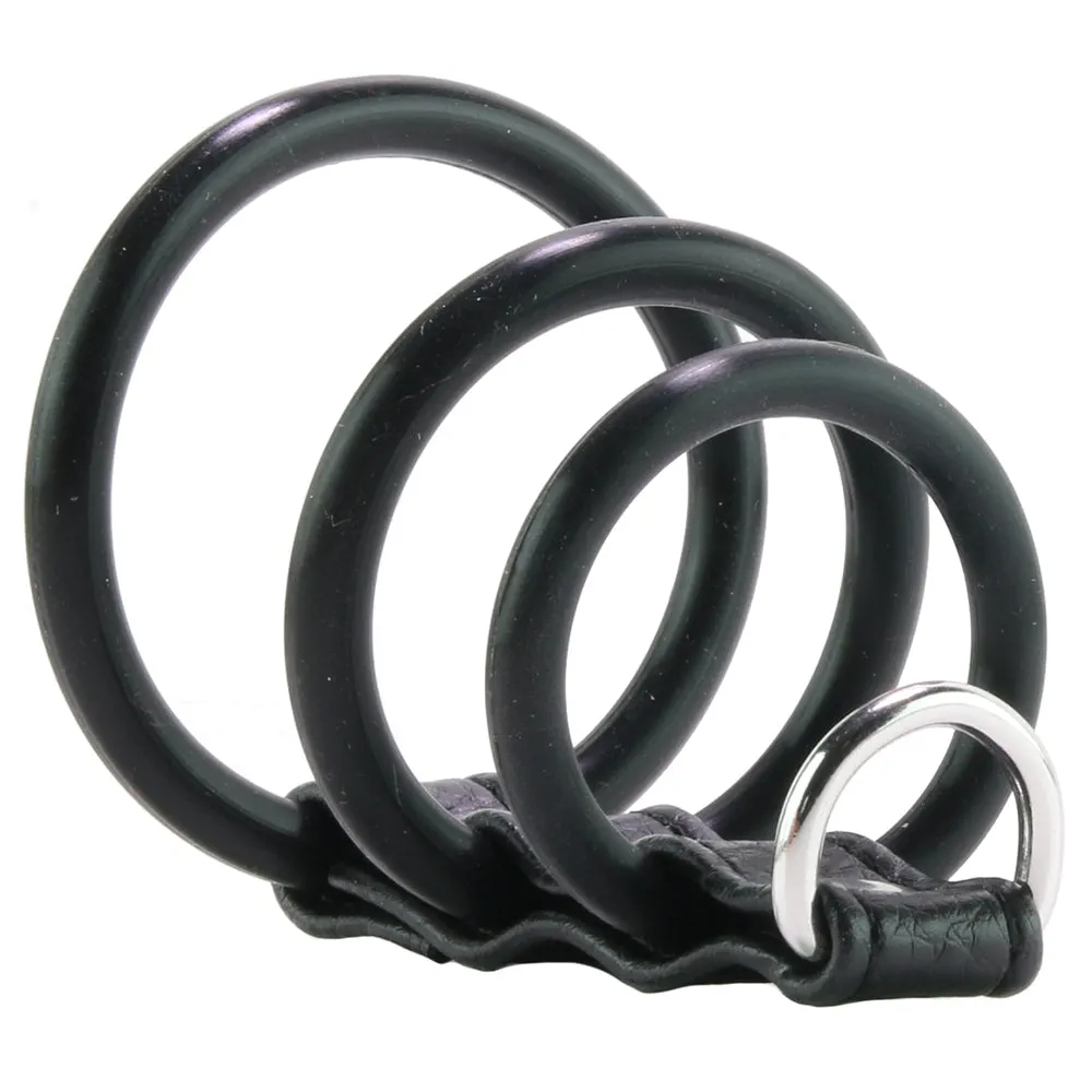 Blue Line 3 Ring Silicone Gates of Hell with Leash Lead