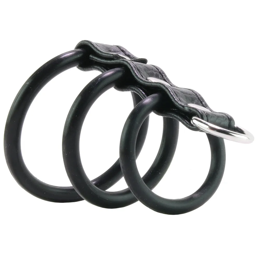 Blue Line 3 Ring Silicone Gates of Hell with Leash Lead