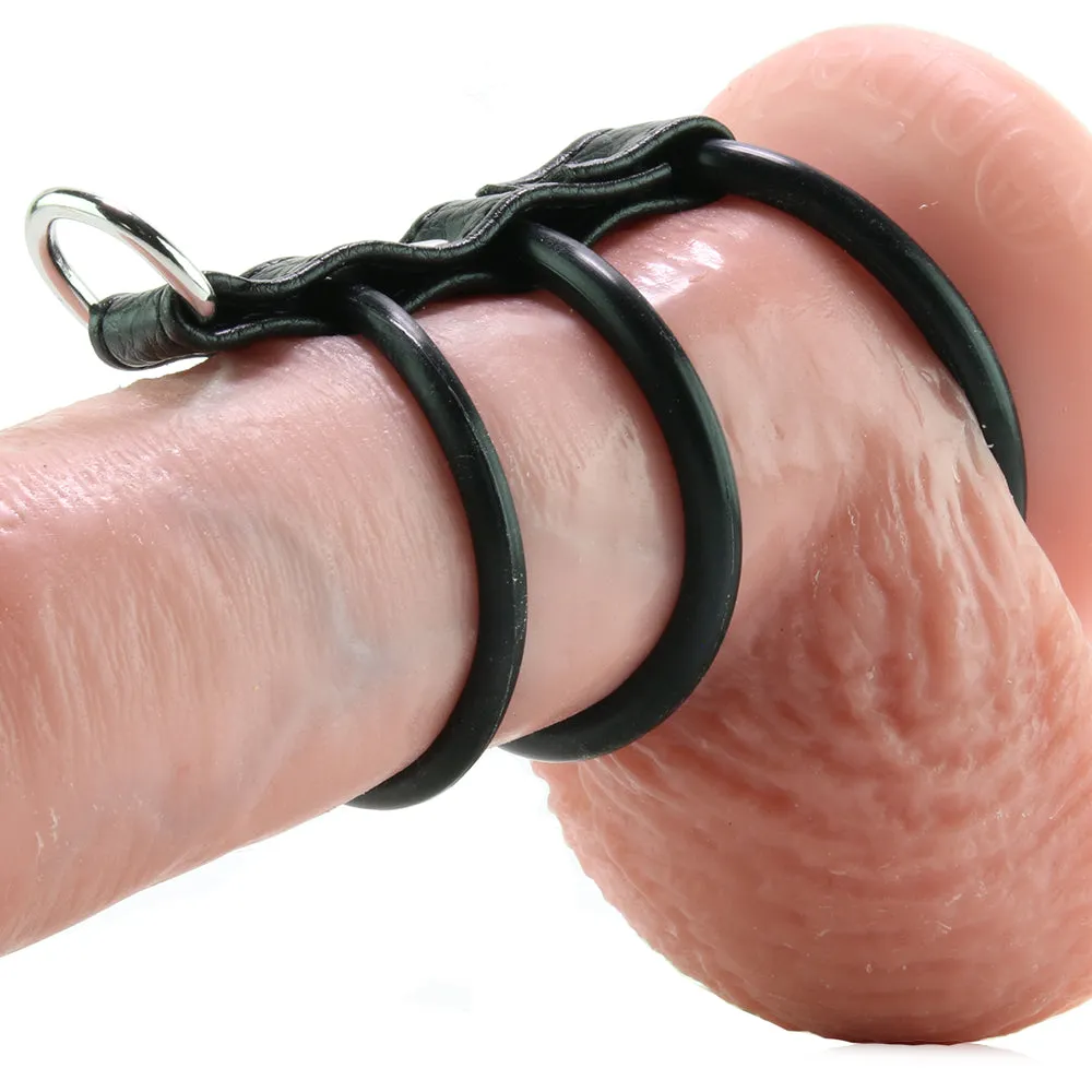 Blue Line 3 Ring Silicone Gates of Hell with Leash Lead