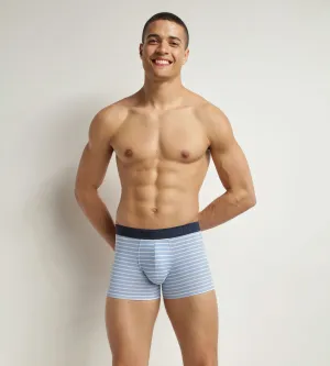 Boxer homme en coton stretch Bleu à rayures Dim Fancy