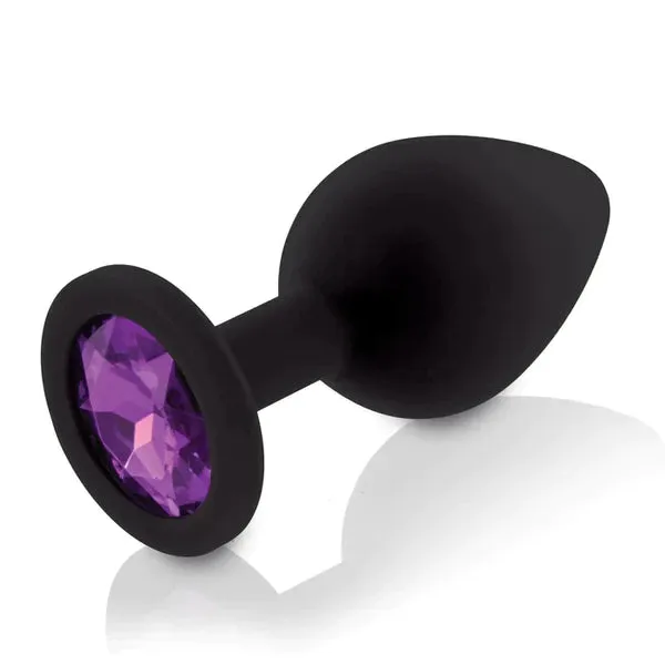 Butt Plug - Large Silicone Anal Plug with Gem (8 Color Options)