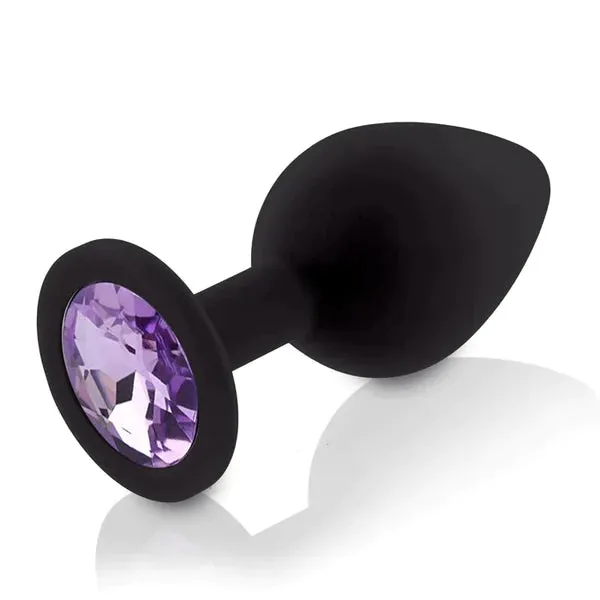 Butt Plug - Large Silicone Anal Plug with Gem (8 Color Options)