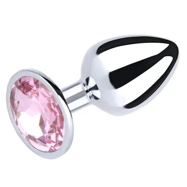 Butt Plug - Metal Gem Anal Plug - Medium Size (9 color Options)