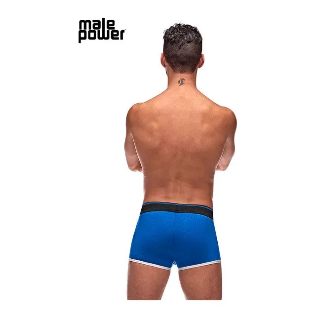Chilot sexy bărbați MALE POWER Retro Sport. din bumbac. design cu dungi subțiri albe. mărime L. negru cu albastru