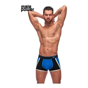 Chilot sexy bărbați MALE POWER Retro Sport. din bumbac. design cu dungi subțiri albe. mărime L. negru cu albastru
