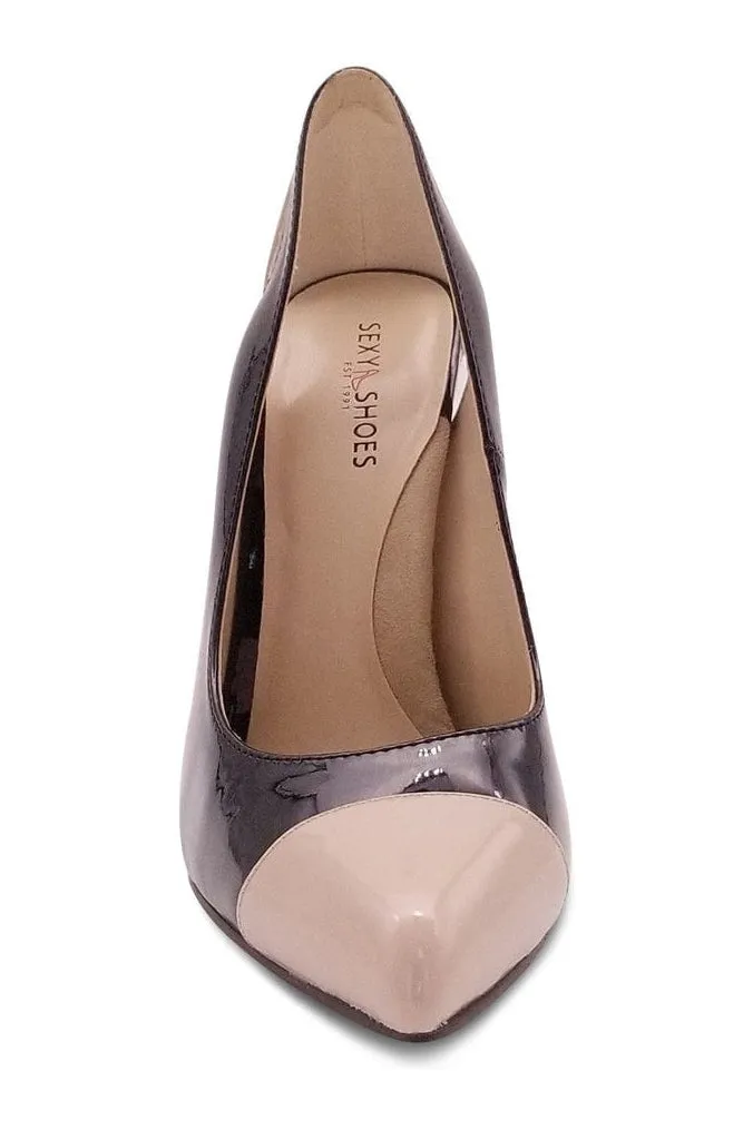 Cut Out Designed Pointed Toe Spectator Pump