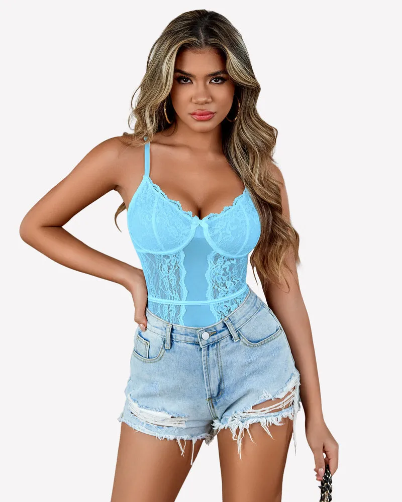 Lace Bodysuit One Piece Mini Top