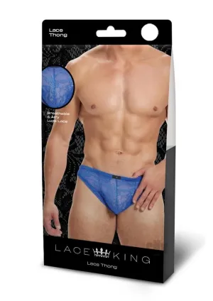 Lace King Lace Thong L/xl Blu