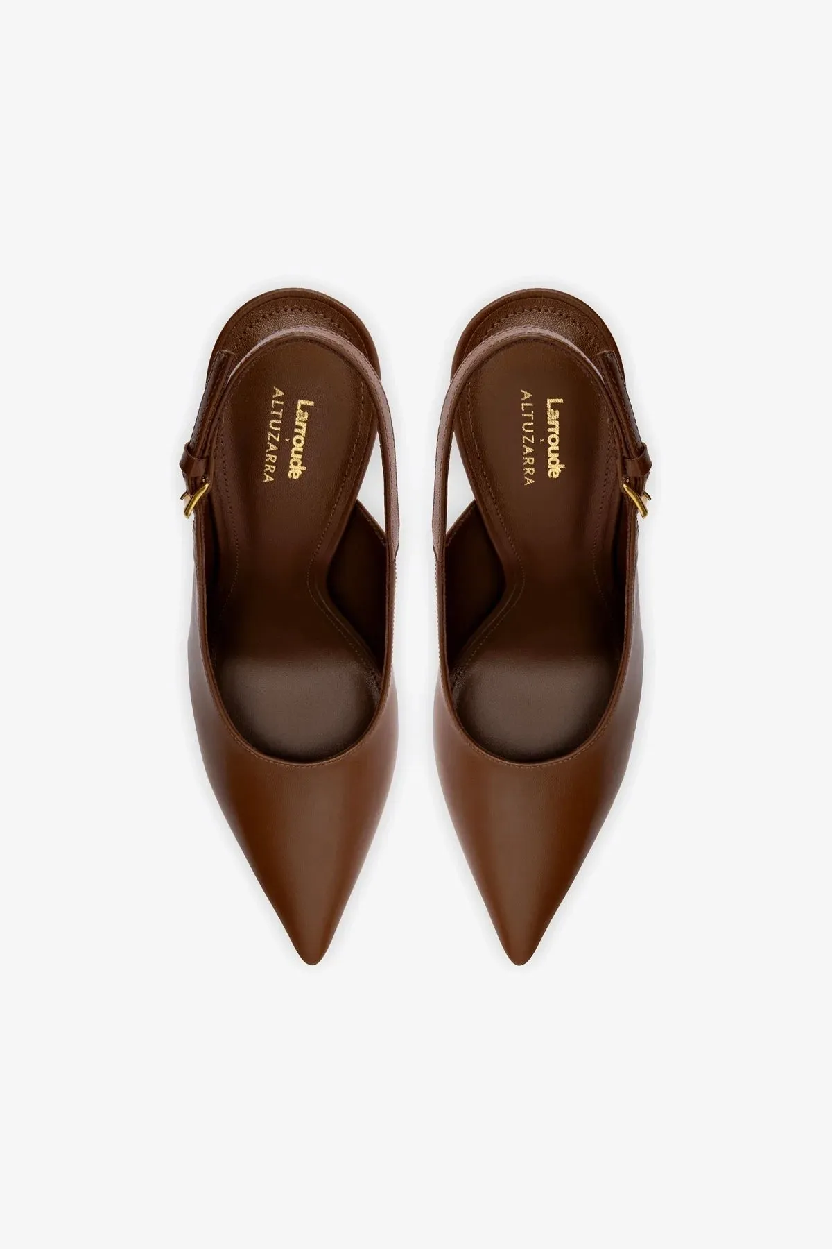 Larroudé x Altuzarra Pump In Burnt Umber Leather