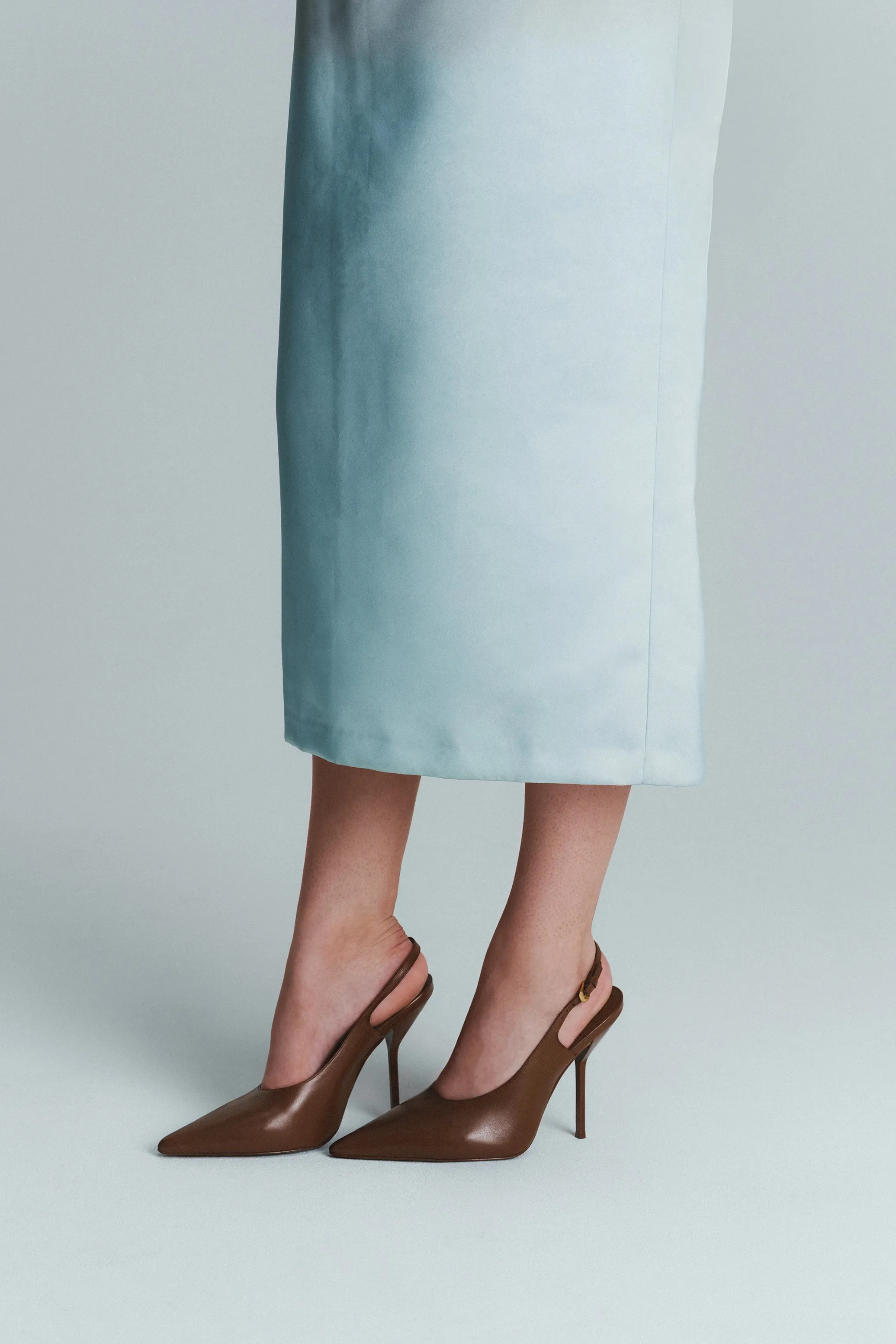 Larroudé x Altuzarra Pump In Burnt Umber Leather