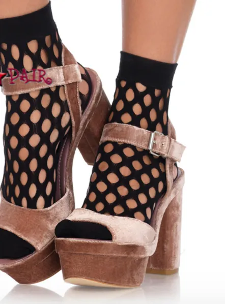 Leg Avenue Oval Net Anklets Black 3042