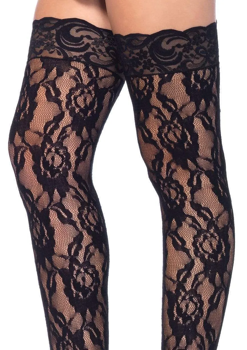Leg Avenue Rose Thigh High Stockings 9762