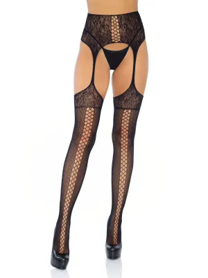 Leg Avenue Sia Net Garter Belt Stockings 1781