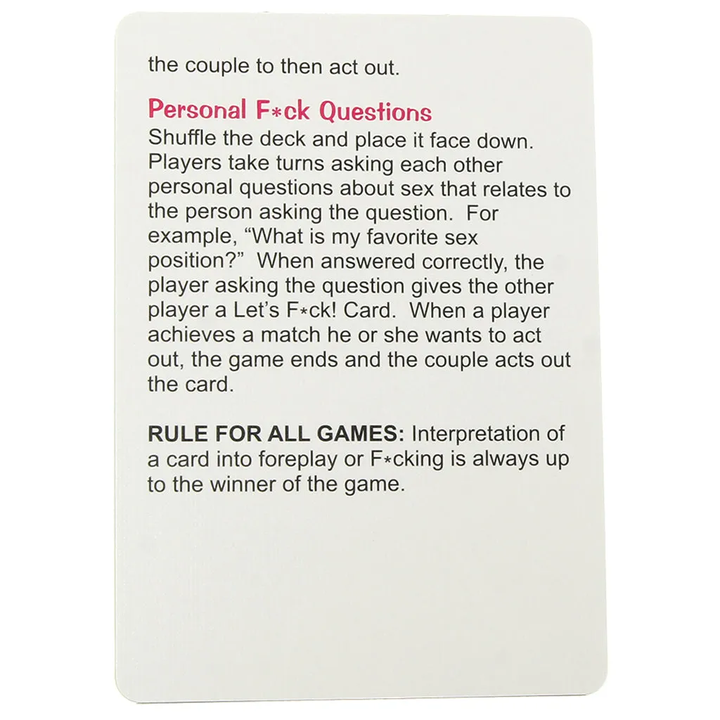 Let's F**k Card Game