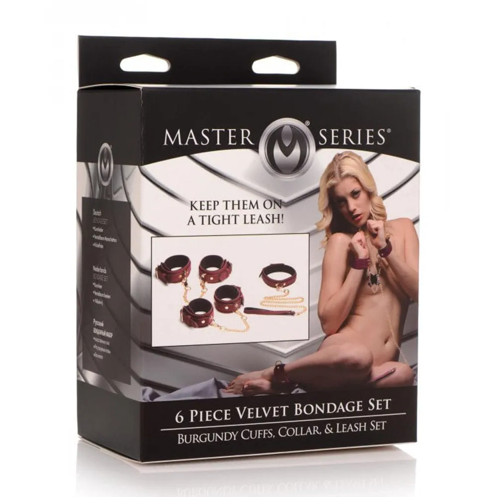 Master Series 6 Piece Velvet Bondage Set