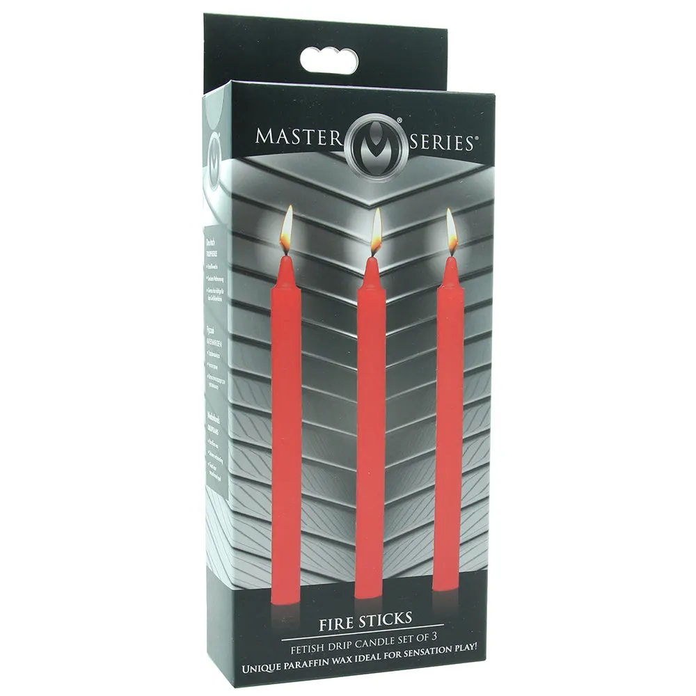 Master Series Fire Sticks Drip Candle Set of 3 in Red
