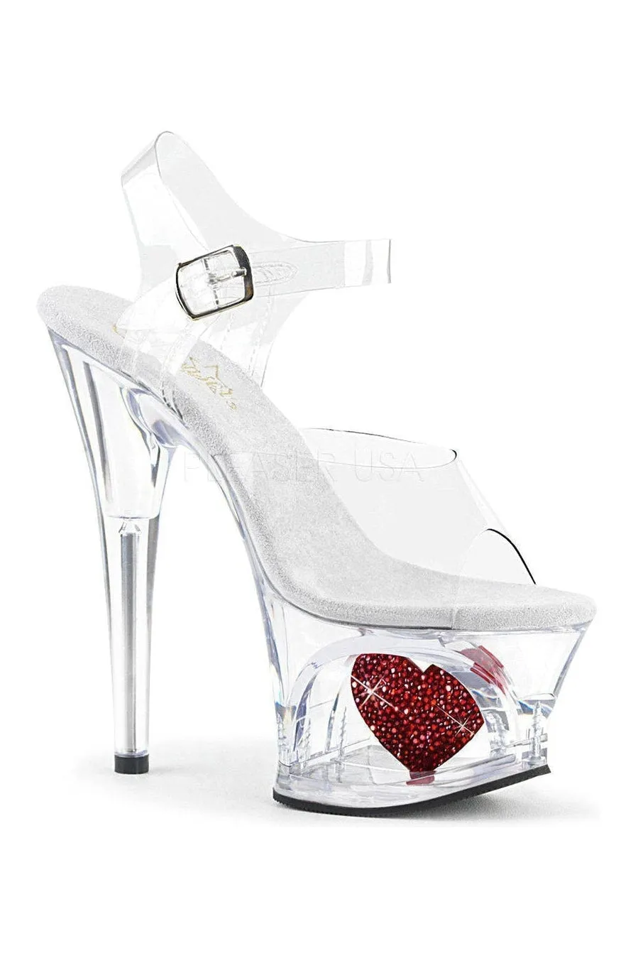 MOON-708HRS Platform Sandals | Clear Vinyl