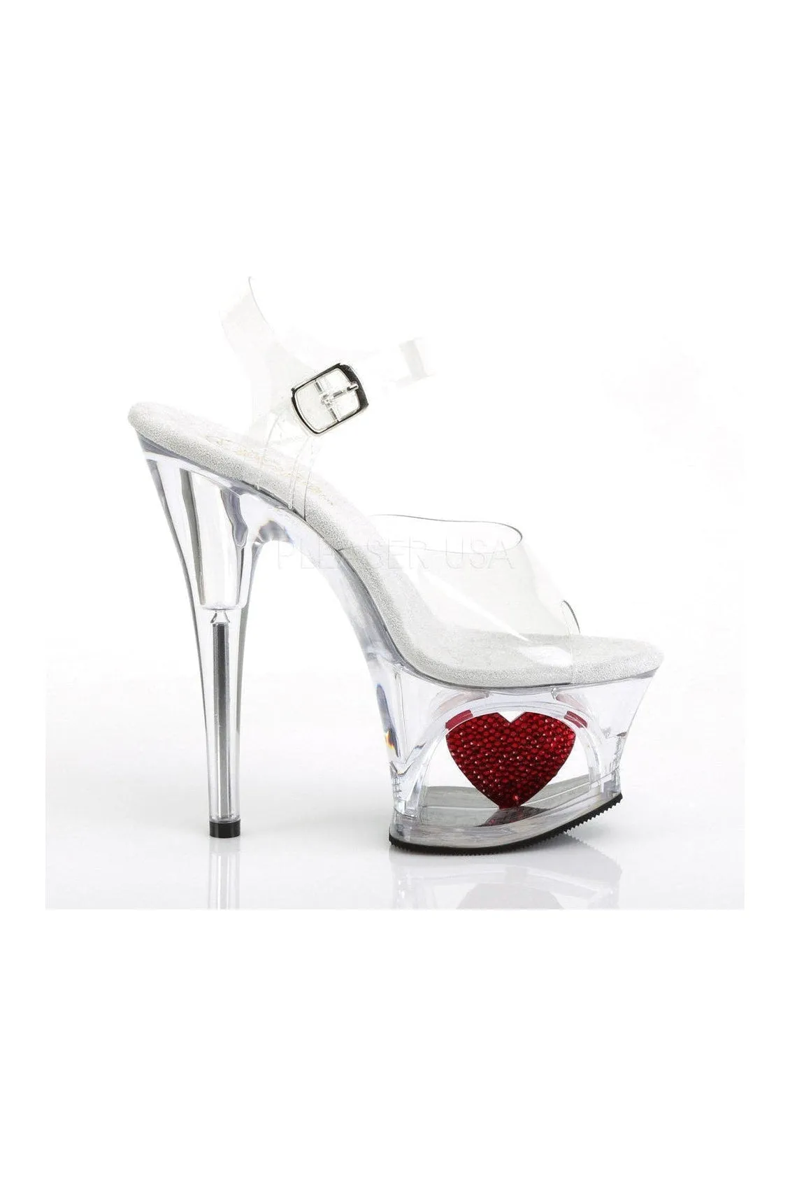 MOON-708HRS Platform Sandals | Clear Vinyl