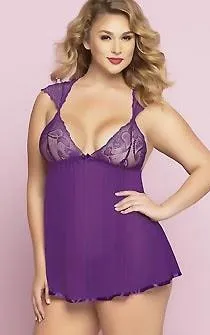 Nice & Easy Purple Babydoll Plus Size
