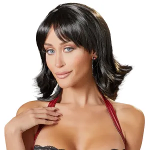 Perucă sexy COTTELLI Accessoires. pentru jocuri erotice și costume roleplay. păr scurt cu vârfuri întoarse și breton. negru