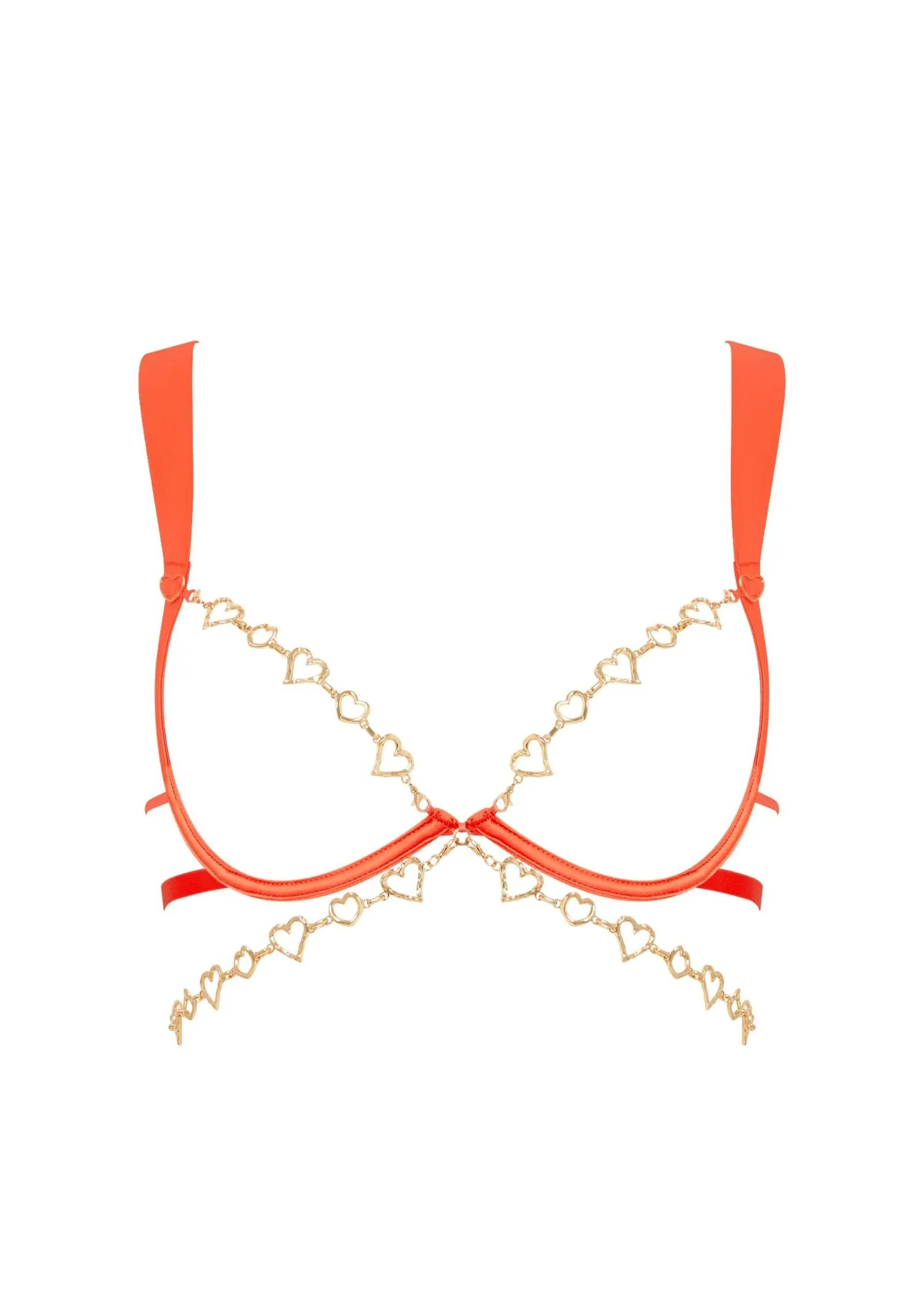 Phoenix Open Wired Bra (Hot Coral/Gold)