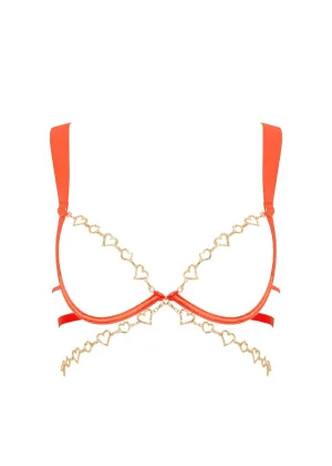 Phoenix Open Wired Bra (Hot Coral/Gold)