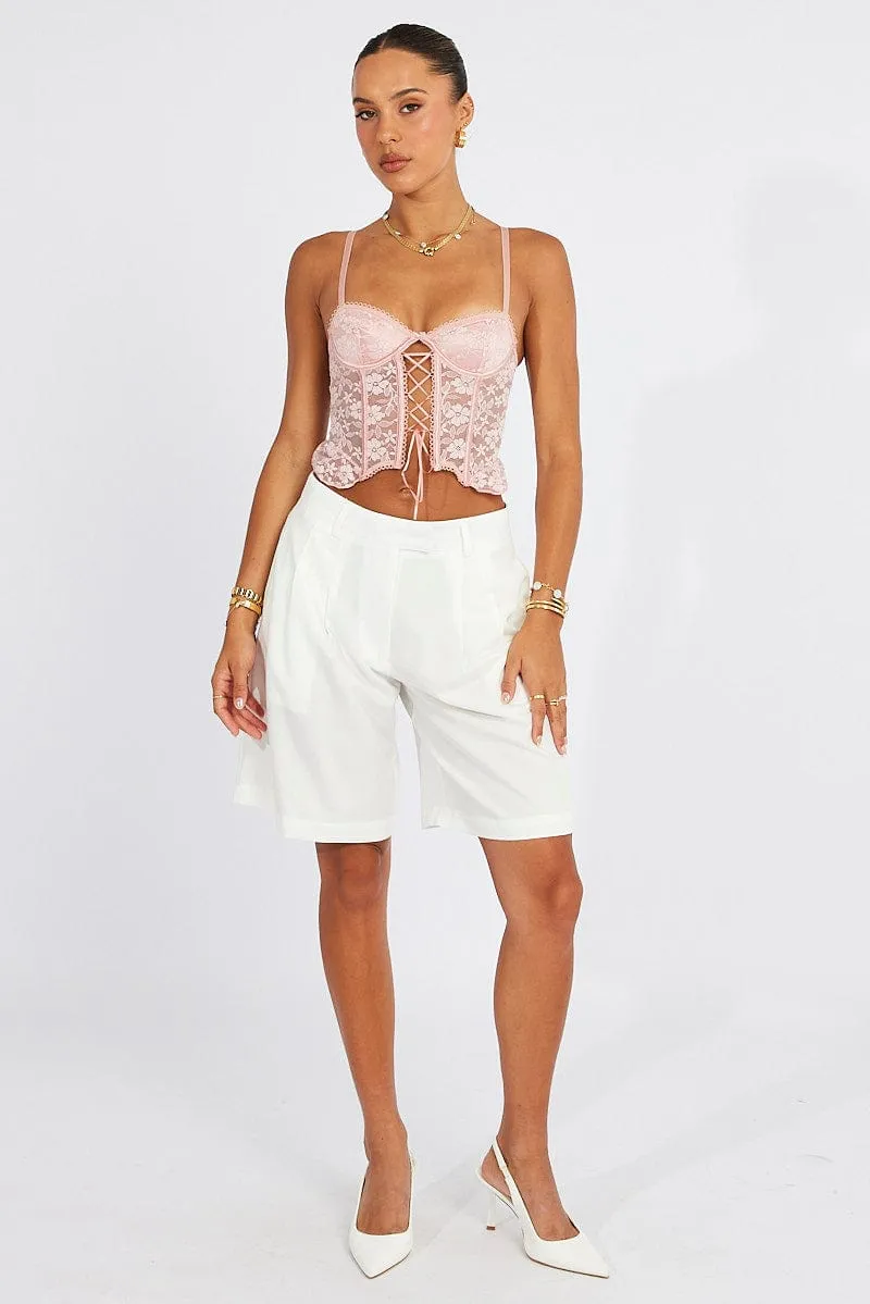 Pink Lace Corset Top