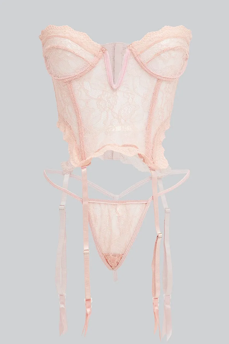 Pink Lace Lingerie Set