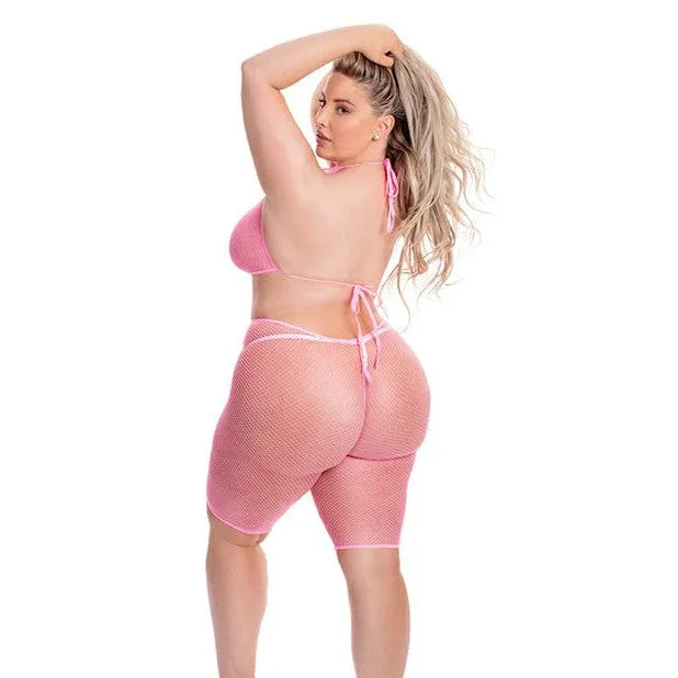 Pink Lipstick - Sunset Glow Bike Short Costume Set