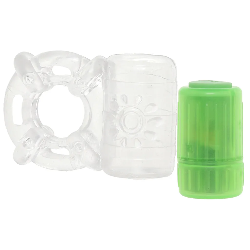 Play With Me Pleaser Rechargeable Cock Ring in Neon Green