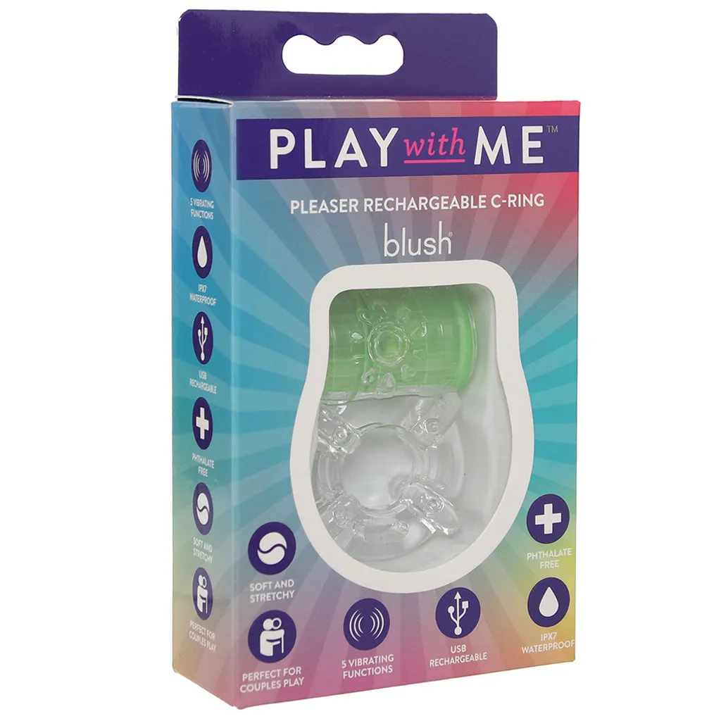 Play With Me Pleaser Rechargeable Cock Ring in Neon Green