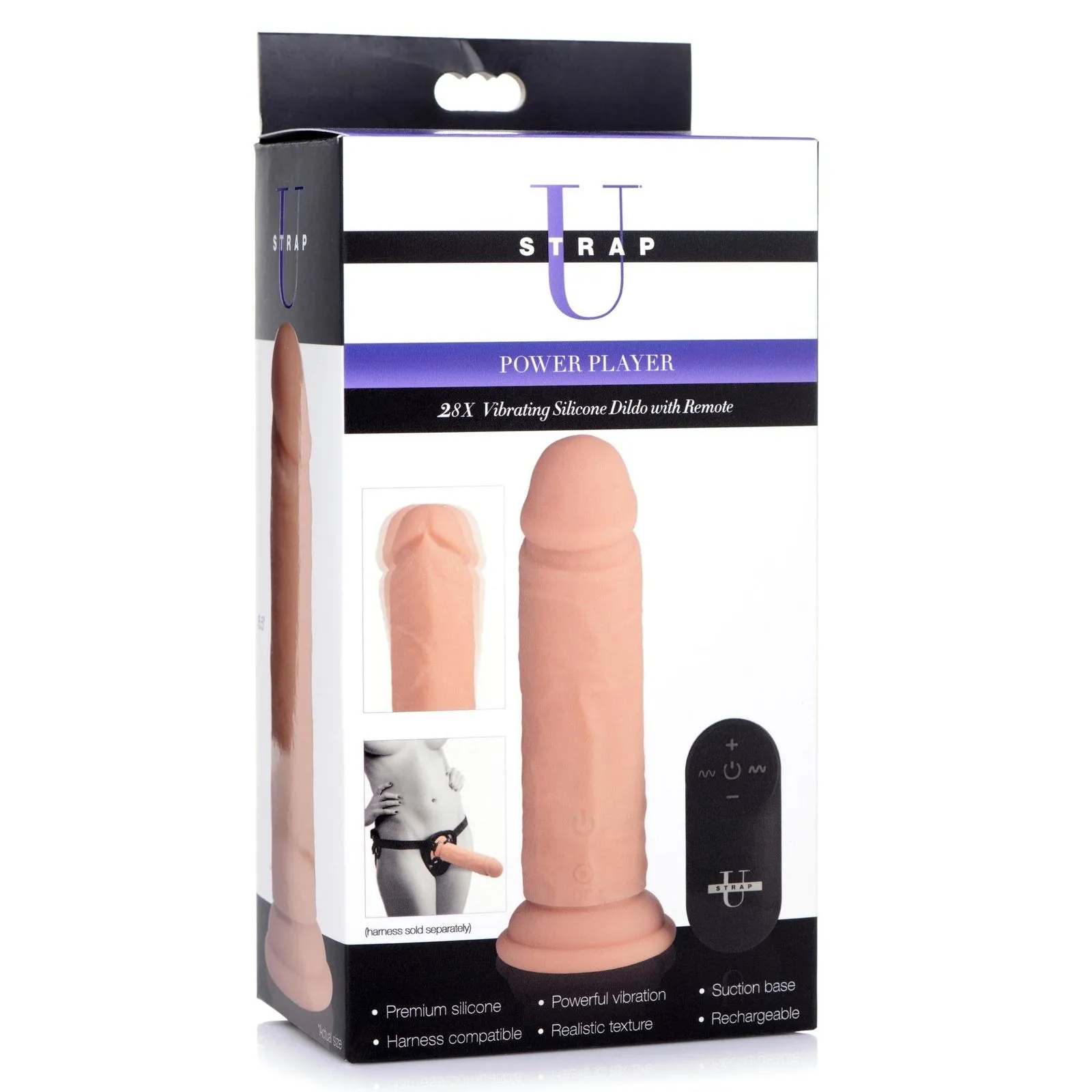 Power Player 28x Vibrating Silicone Dildo With Remote