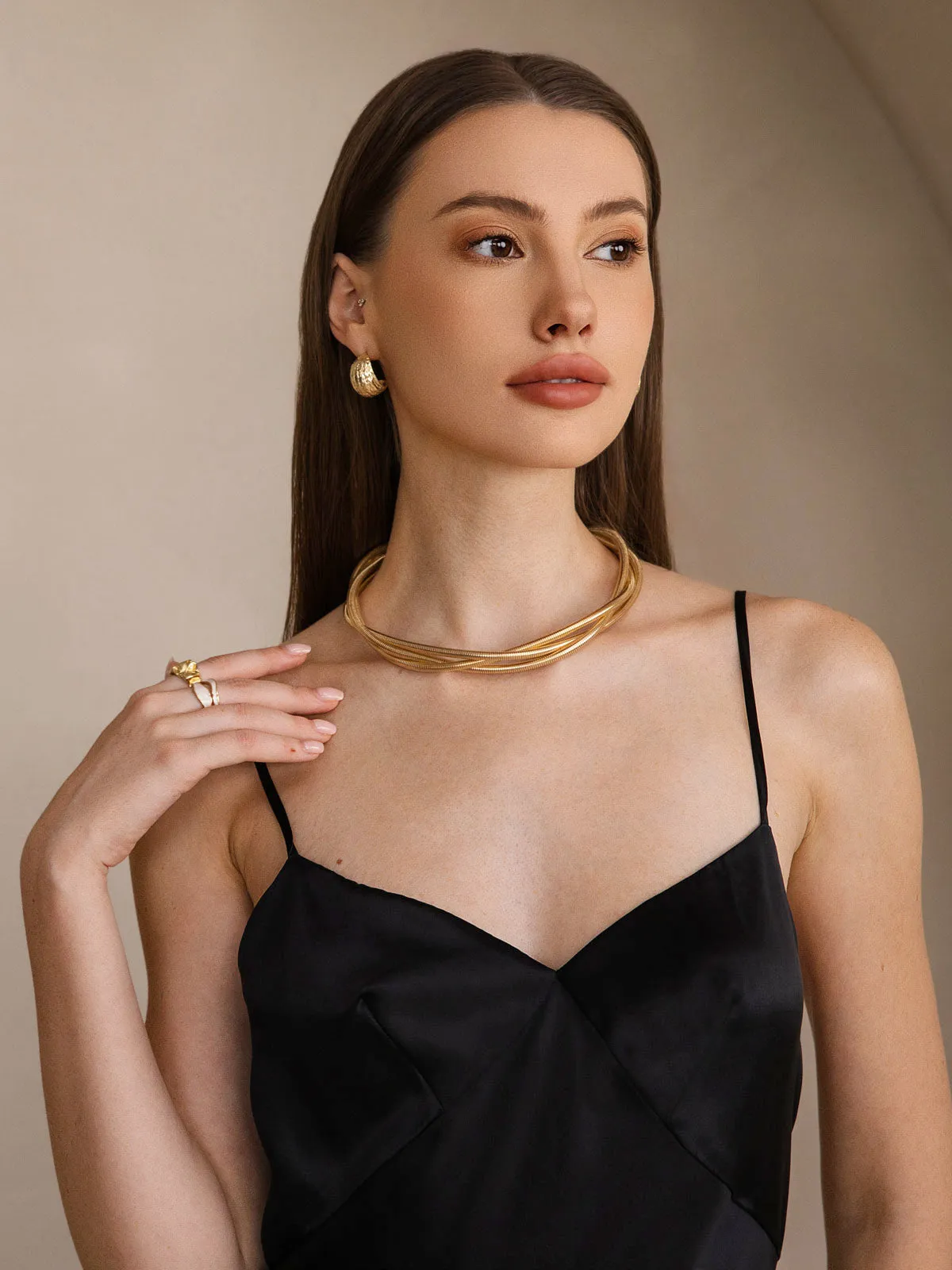 Pure Silk Deep V-Neck Backless Long Slip Dress