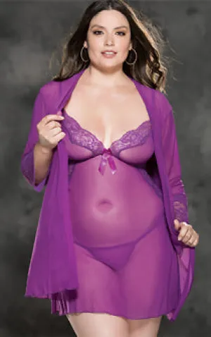 Purple People Eater Peignoir Queen
