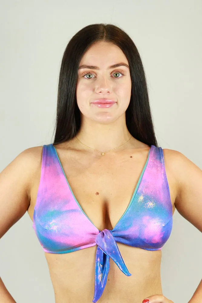 Rarr Tie-Up Bra - Jade Sparkle