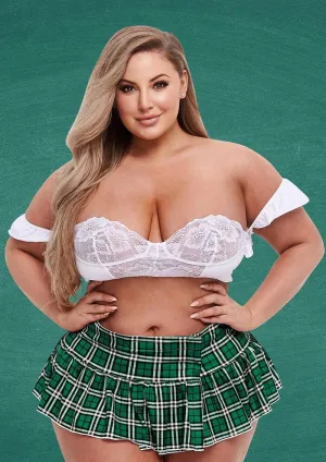 Schoolgirl Balconette Bra & Skirt Set