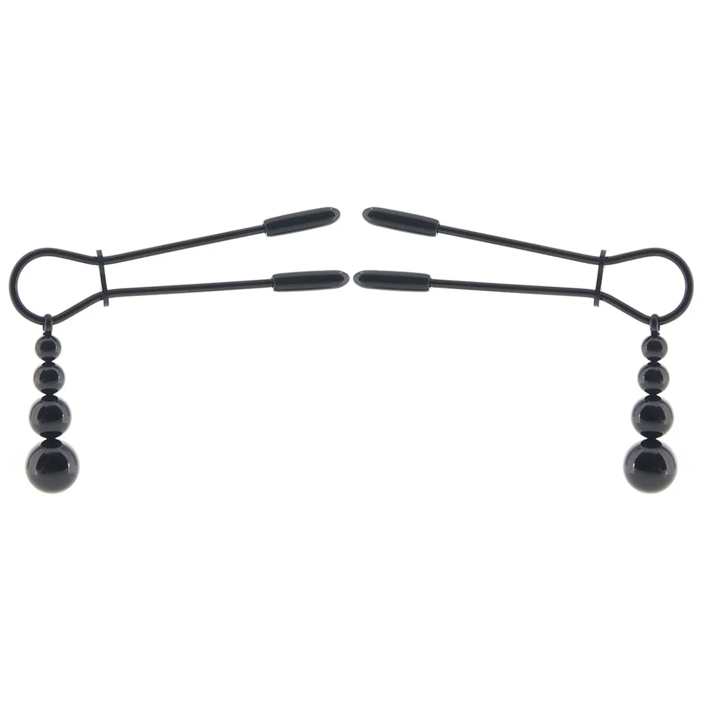 Selopa Beaded Nipple Clamps in Black Chrome