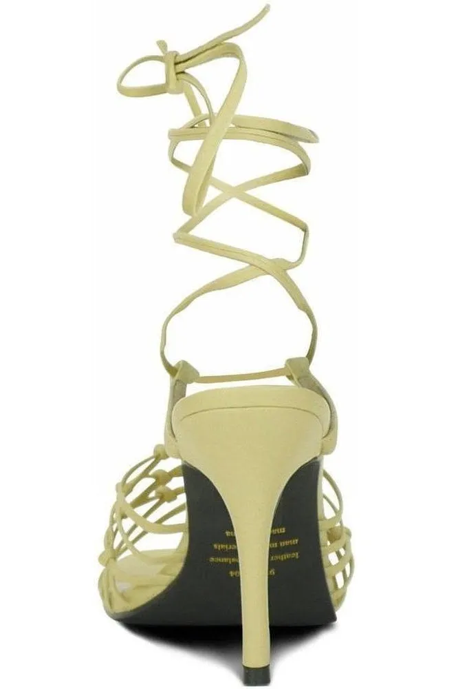 Sexy-9721 Strappy Leg Wrap Sandal | Tan Leather