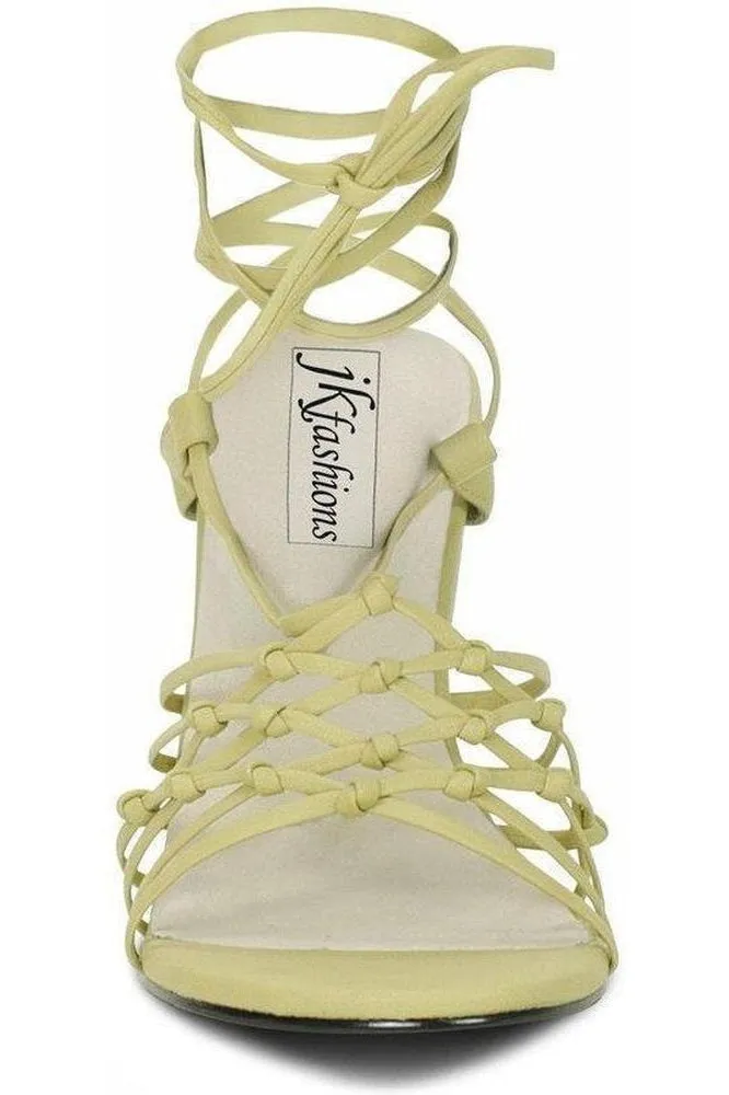 Sexy-9721 Strappy Leg Wrap Sandal | Tan Leather