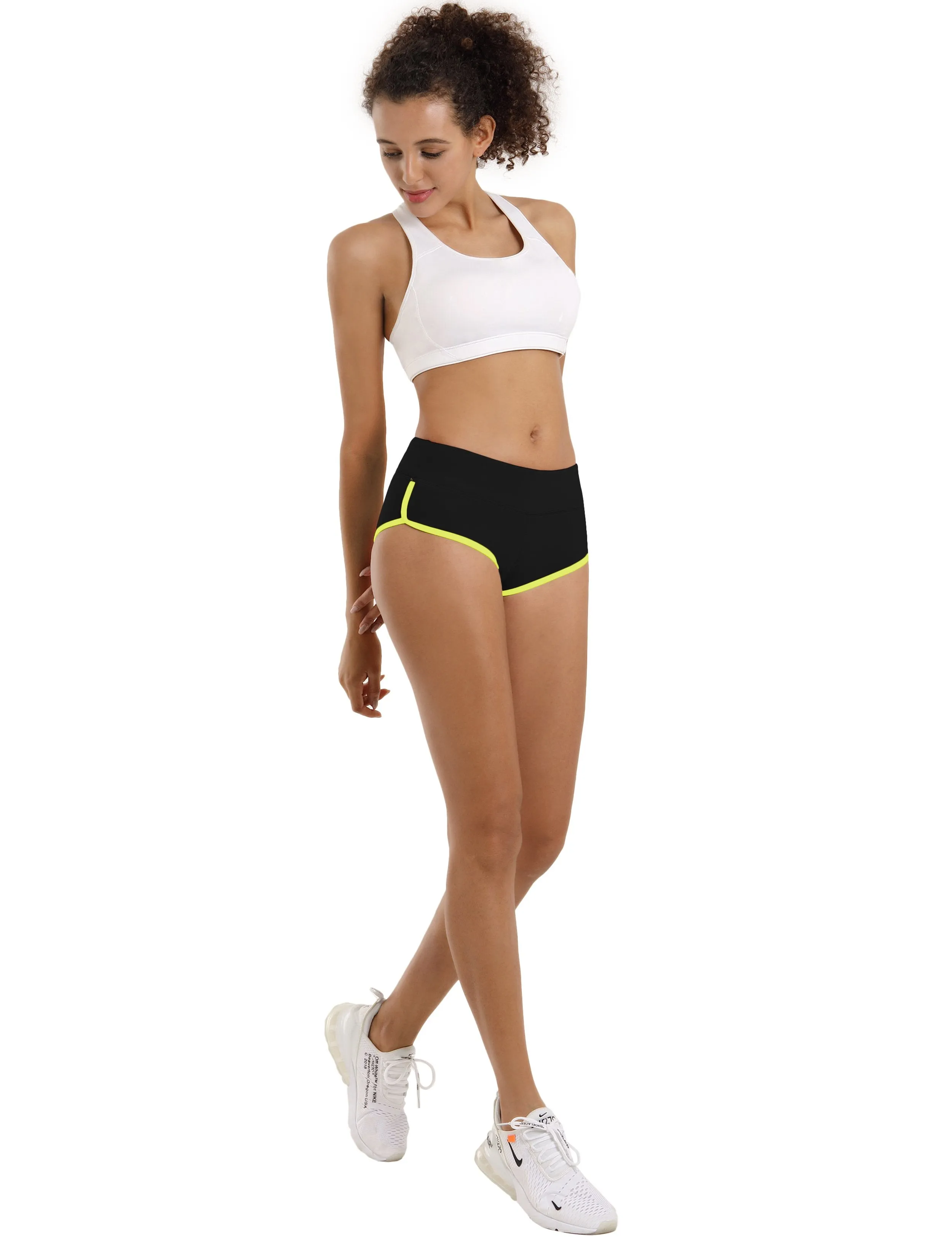 Sexy Booty yogastudio Shorts black_fluorescentyellow ins_yogastudio