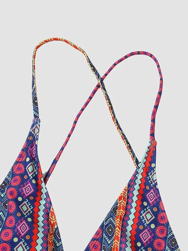 Sexy Deep V Brazilian Criss Cross Tie Knot One Piece Swimwear
