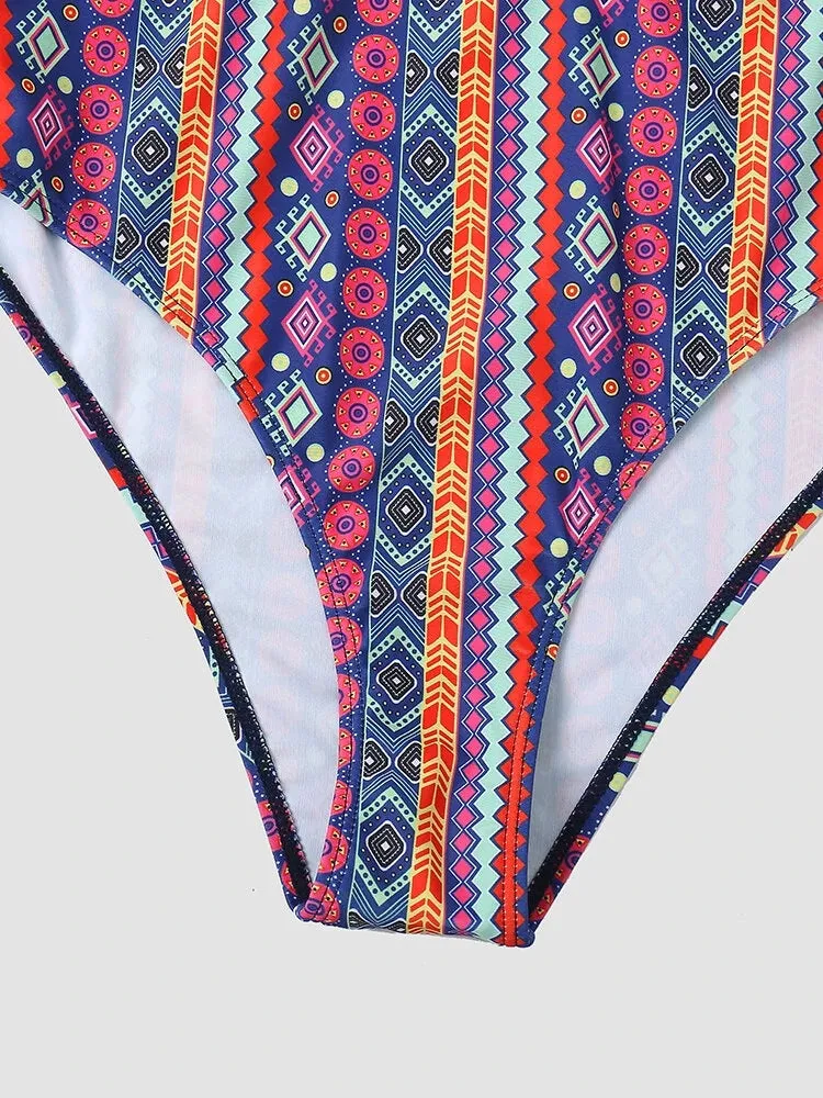 Sexy Deep V Brazilian Criss Cross Tie Knot One Piece Swimwear