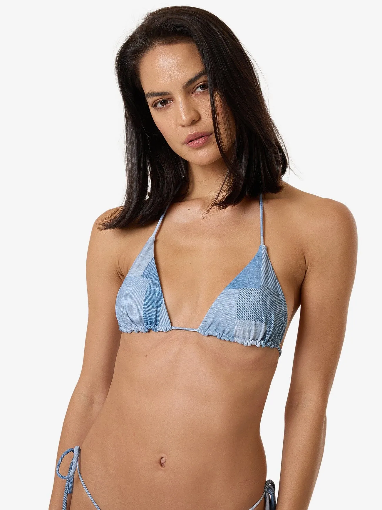 Shades Of Indigo String Bikini Top - Blue
