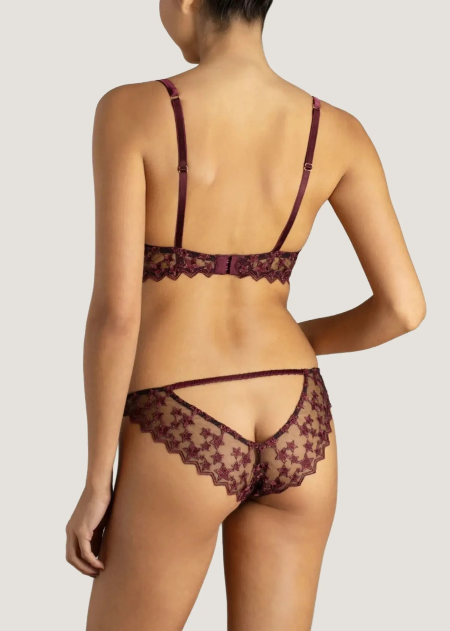 Stella Ouvert Brazilian Knicker (Plum)